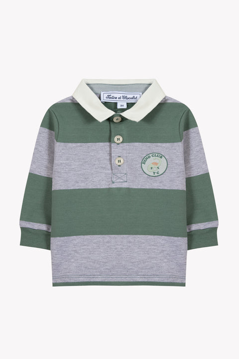 Polo - Kaki coton rayures - Image principale