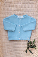 Strickjacke - Blau Horizont-Heide-Baumwolle