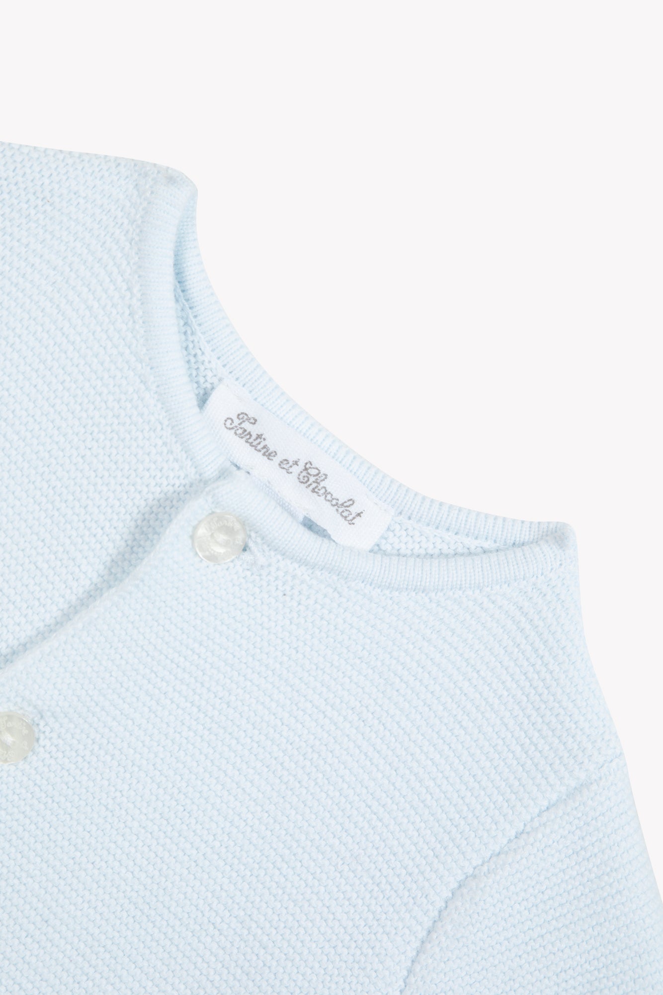 Strickjacke – Sky-Baumwollborte