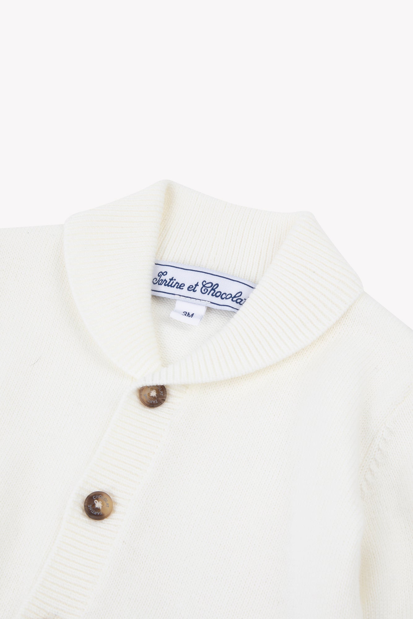 Chaqueta - Marfil algodón Cuello cal