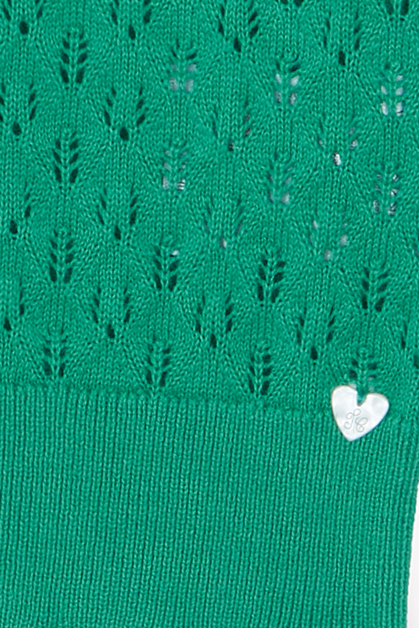 Strickjacke - Grün durchbrochene Baumwolle