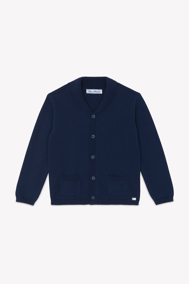Cardigan - Navy cotton - Image principale