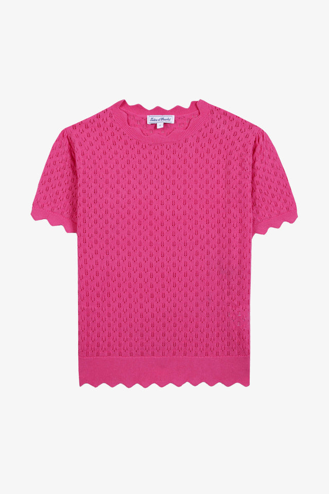Pull Femme - Rose coton ajouré - Image principale