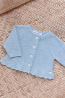 Cardigan - Blue cotton Round neck