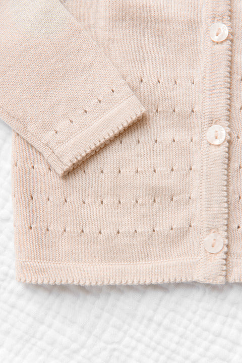 Chaqueta - Beis algodón calado jaspeado - Image principale
