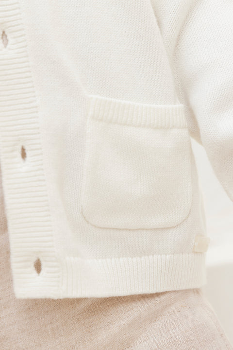 Gilet - Madreperla cotone Colletto a scialle - Image principale