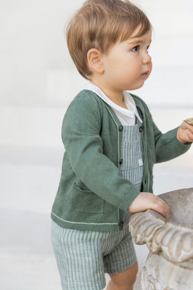 Gilet - Lino kaki Colletto V - Image principale