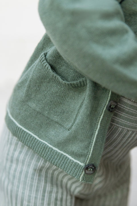 Gilet - Lino kaki Colletto V - Image principale