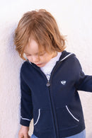 Cardigan - Navy cotton Hood