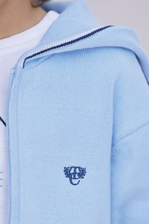 Chaqueta - Azul nube de algodon Capucha - Image principale