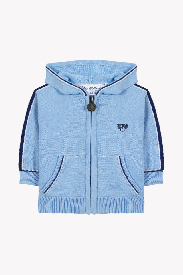 Cardigan - Blue cloud cotton Hood - Image principale