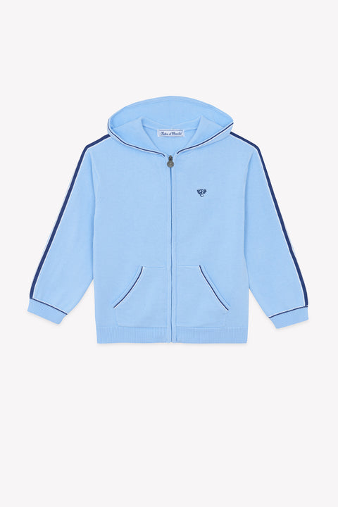 Gilet - Blu Stemma TC in cotone nuvola - Image principale