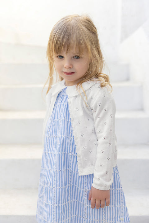 Vestido - Algodón azul Cuello Peter Pan - Image principale