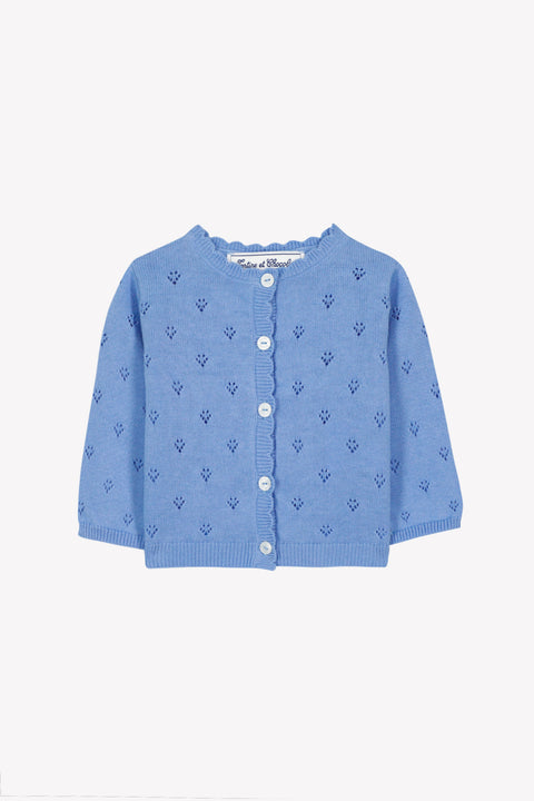 Cardigan - Azur coton ajouré - Image principale