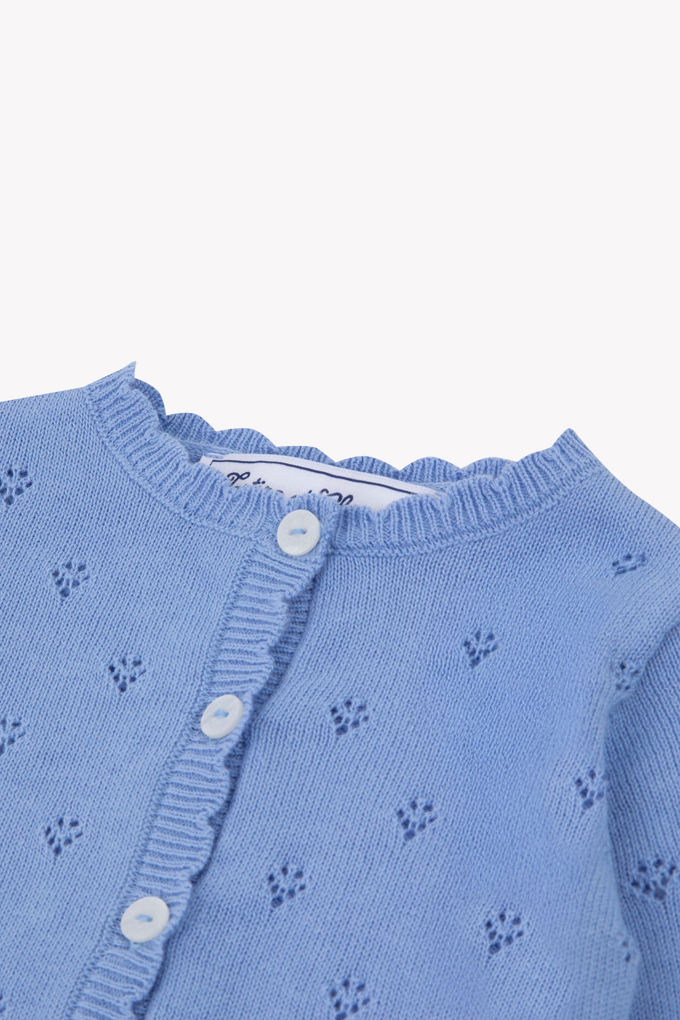 Cardigan - Azure openwork cotton