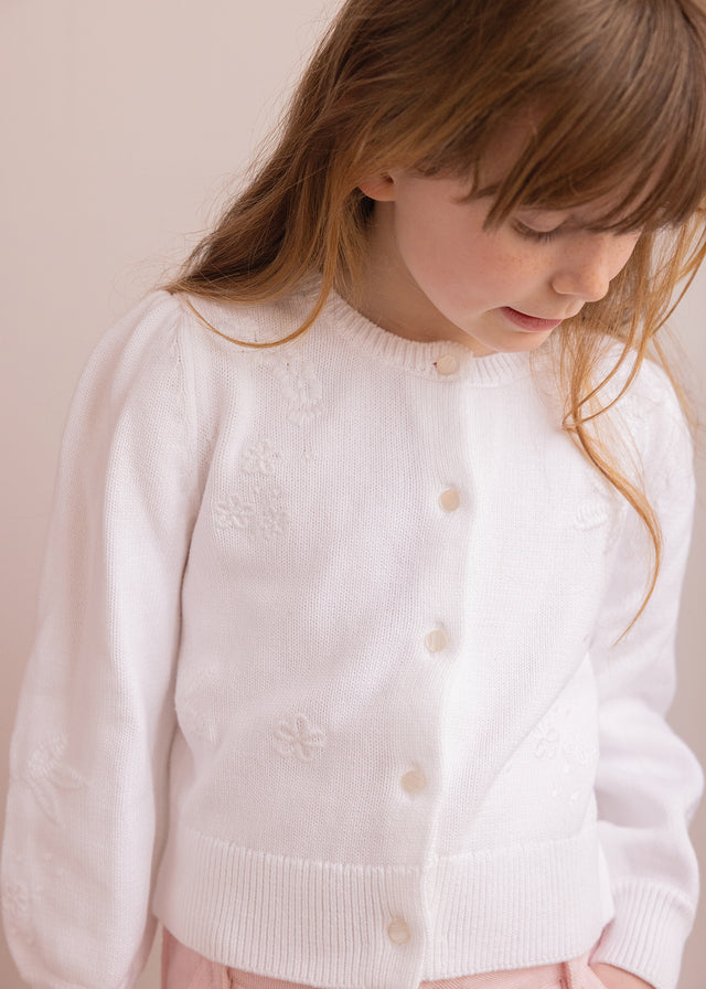 Cardigan - White cotton - Image principale