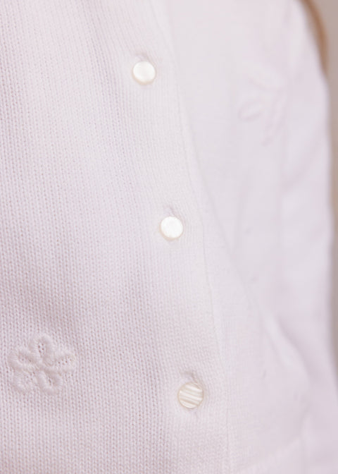 Cardigan - White cotton - Image principale