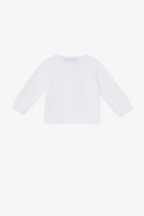 Cárdigan - Blanco algodón Bordado - Image principale
