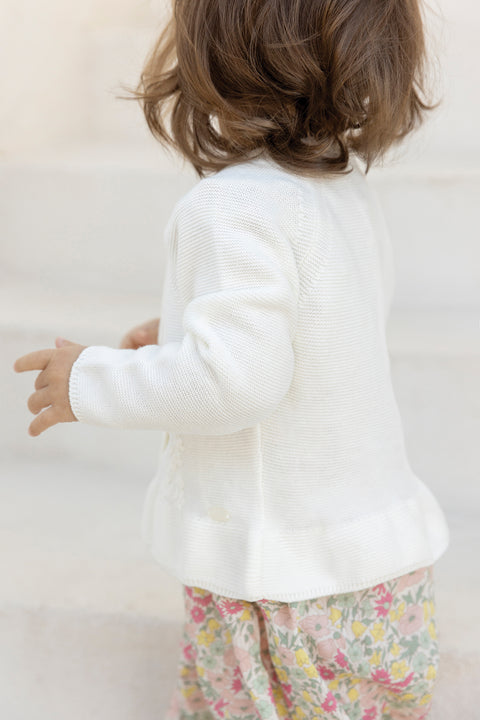 Cardigan - Madreperla cotone Ricamo - Image principale