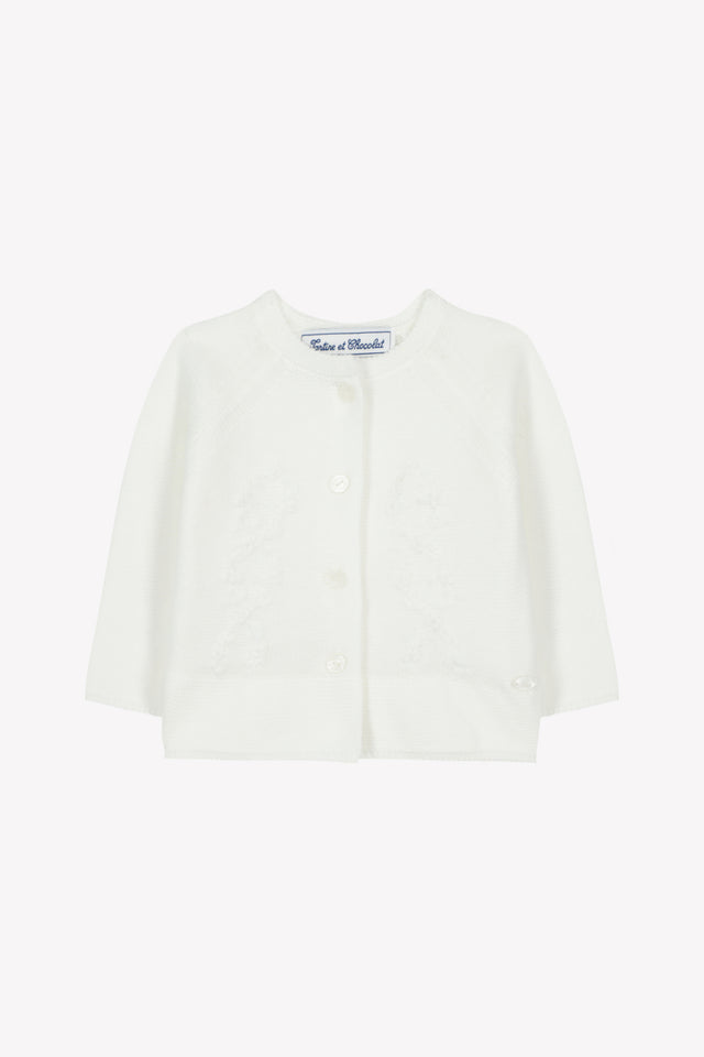 Cardigan - Madreperla cotone Ricamo - Image principale
