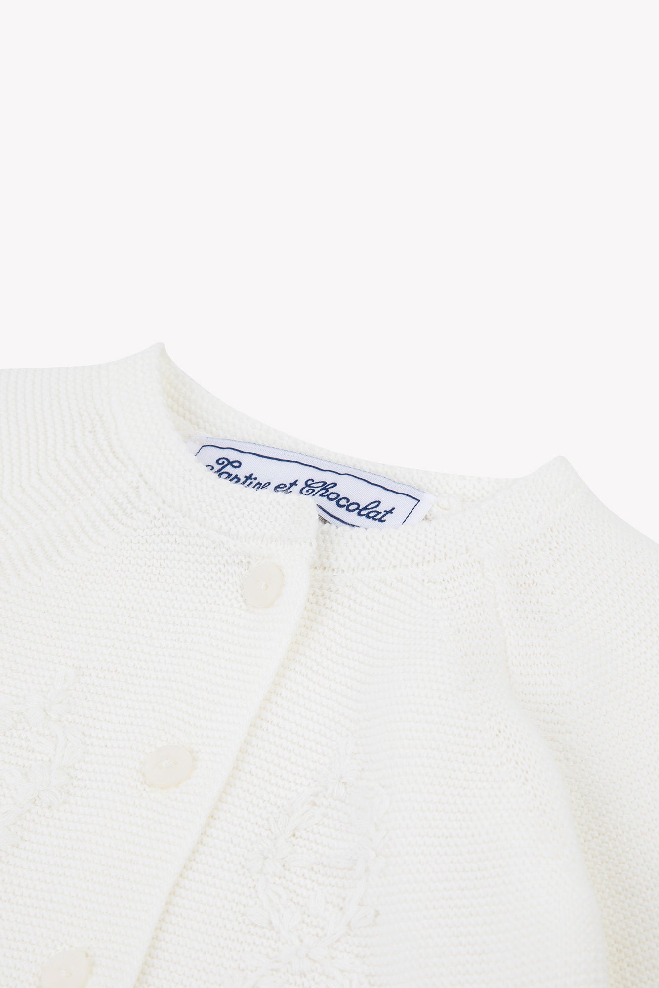 Cardigan - Ecru cotton Embrodery