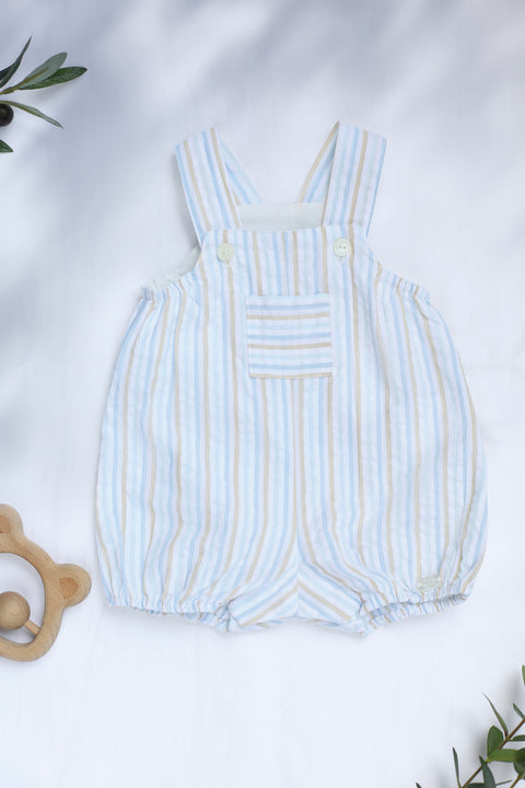 Dungaree - Blue cotton Stripes - Image principale