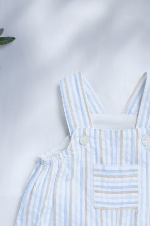 Dungaree - Blue cotton Stripes - Image principale