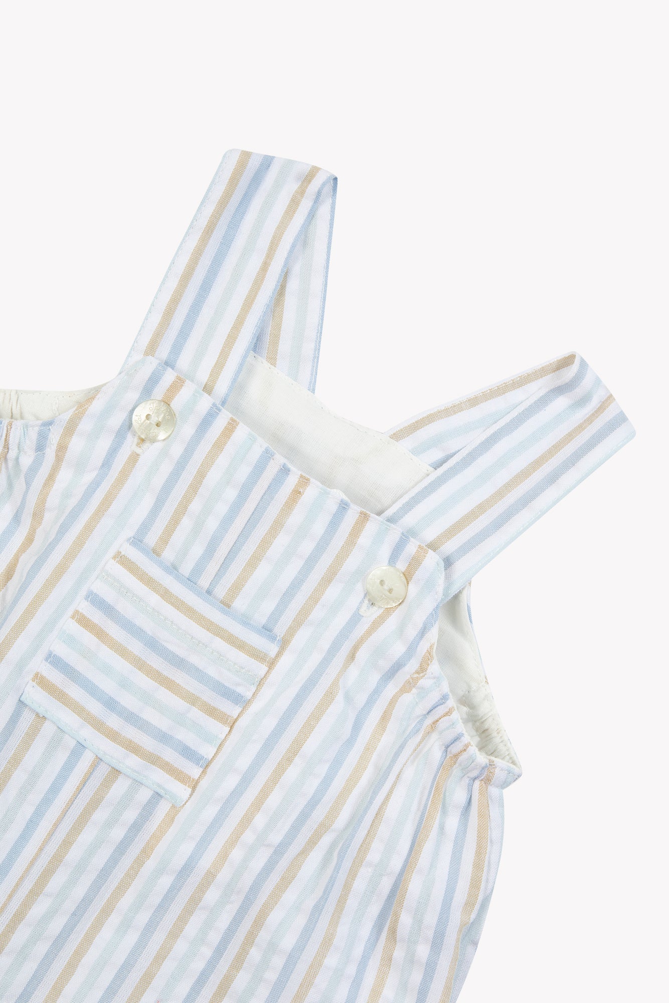 Salopette - Bleu coton rayures