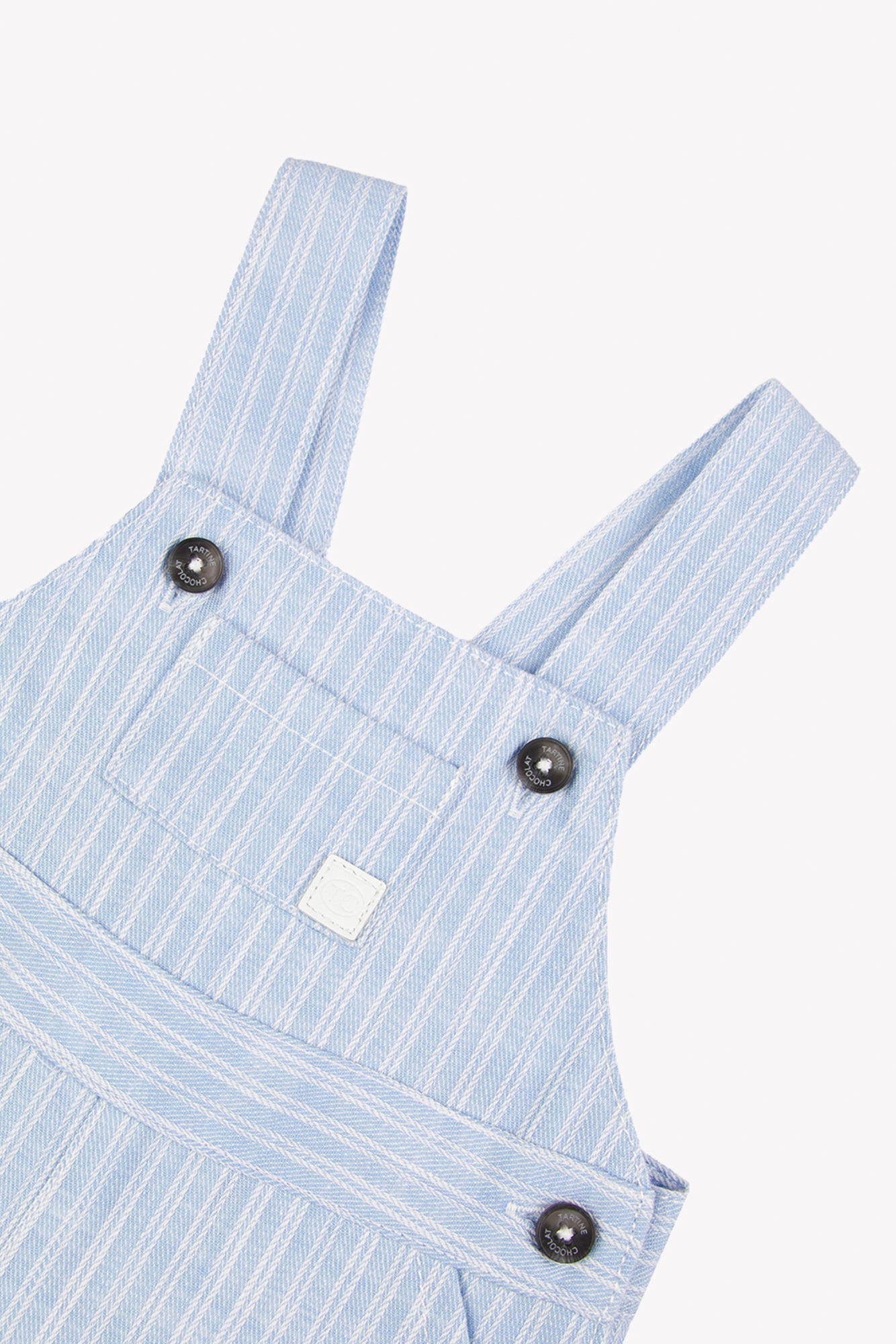 Salopette courte - Bleu nuage rayures