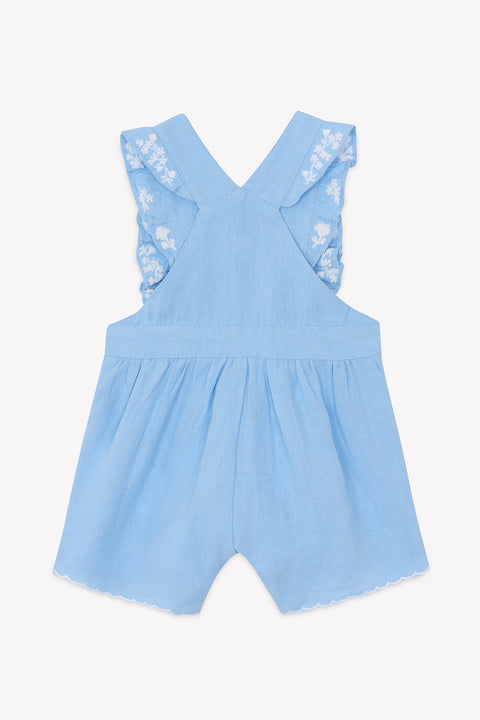 Salopette courte - Bleu azur lin - Image principale