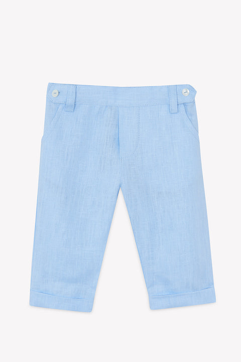 Pantaloni - Blu nuvola di lino Cerimonia - Image principale