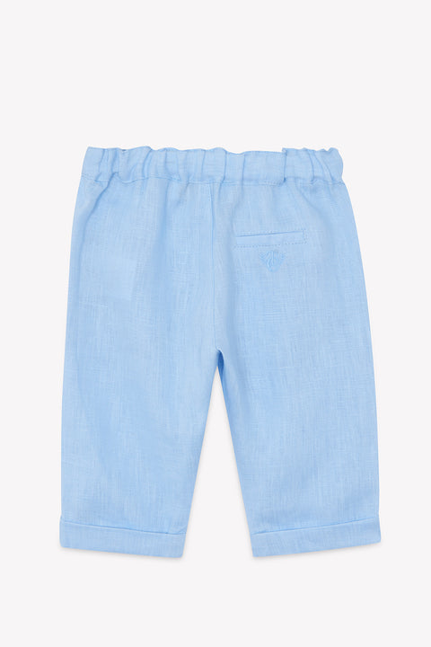 Pantaloni - Blu nuvola di lino Cerimonia - Image principale