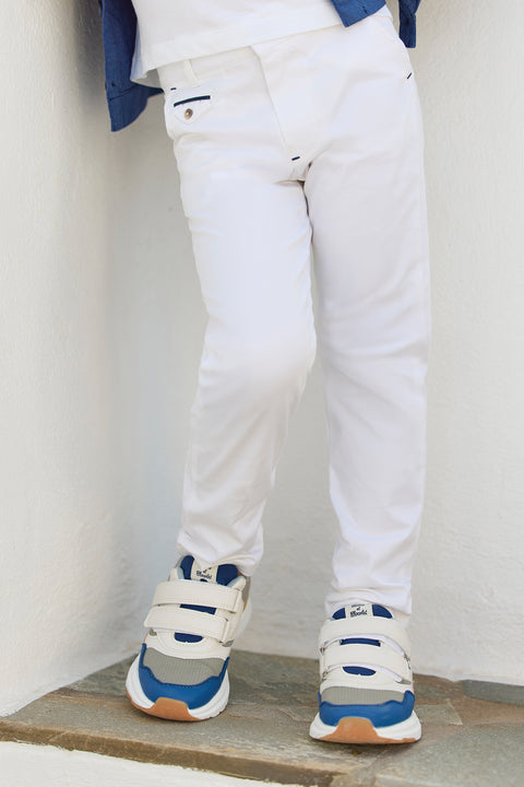 Pantalon - Blanc coton cérémonie - Image principale