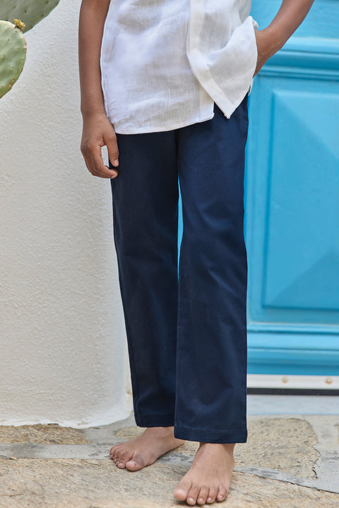 Pantalon - Marine coton cérémonie - Image principale