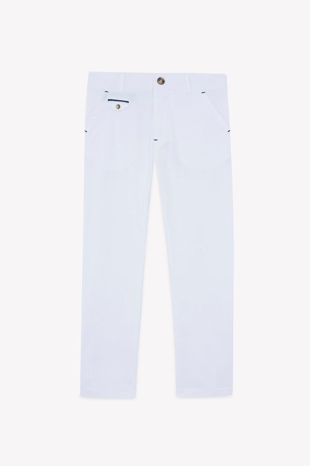Pantalon - Blanc coton cérémonie - Image principale