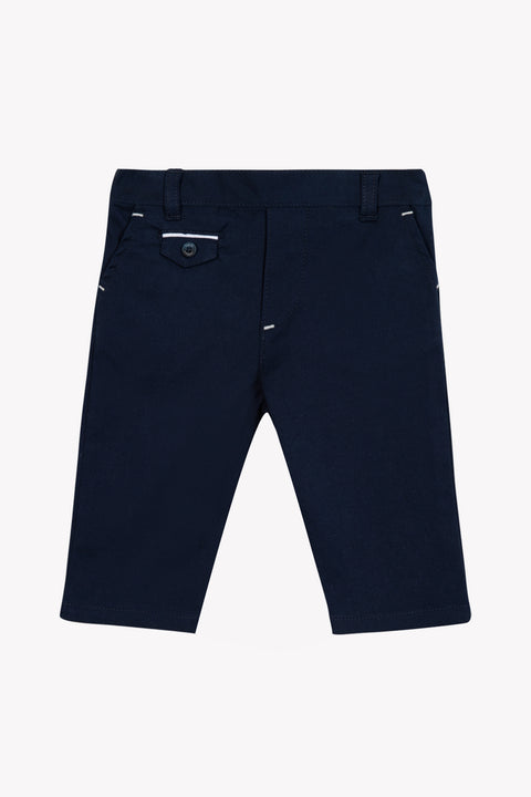 Pantaloni - Blu navy cotone Cerimonia - Image principale