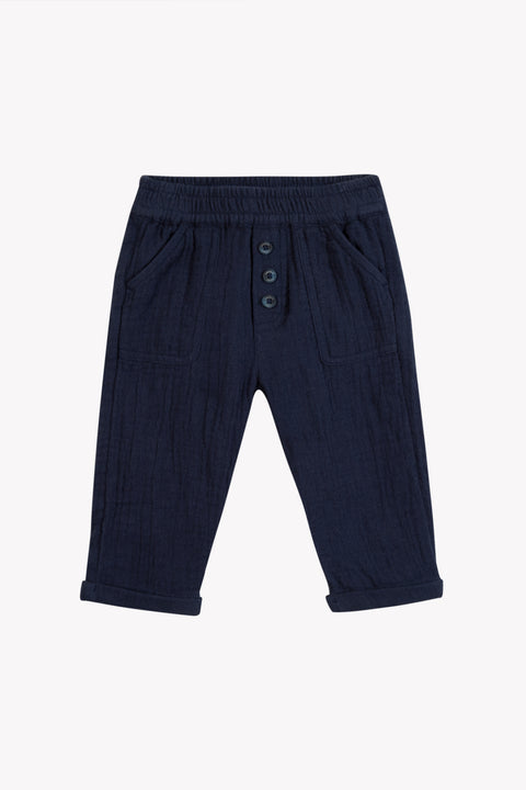 Pantalon - Azul marino algodón - Image principale