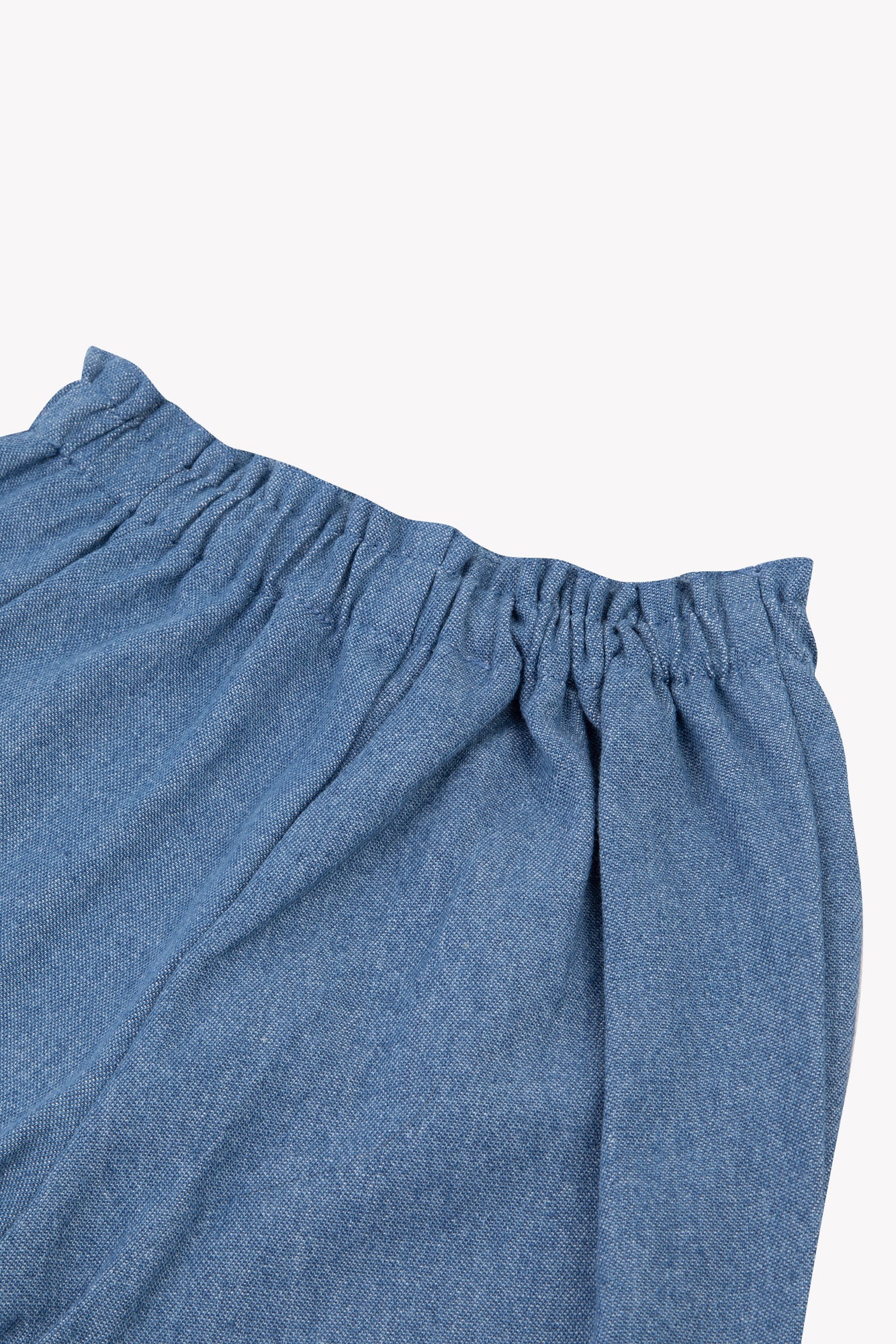 Pantalon - Indigo coton festonné