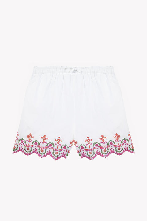 Short Femme - Blanc coton brodé - Image principale