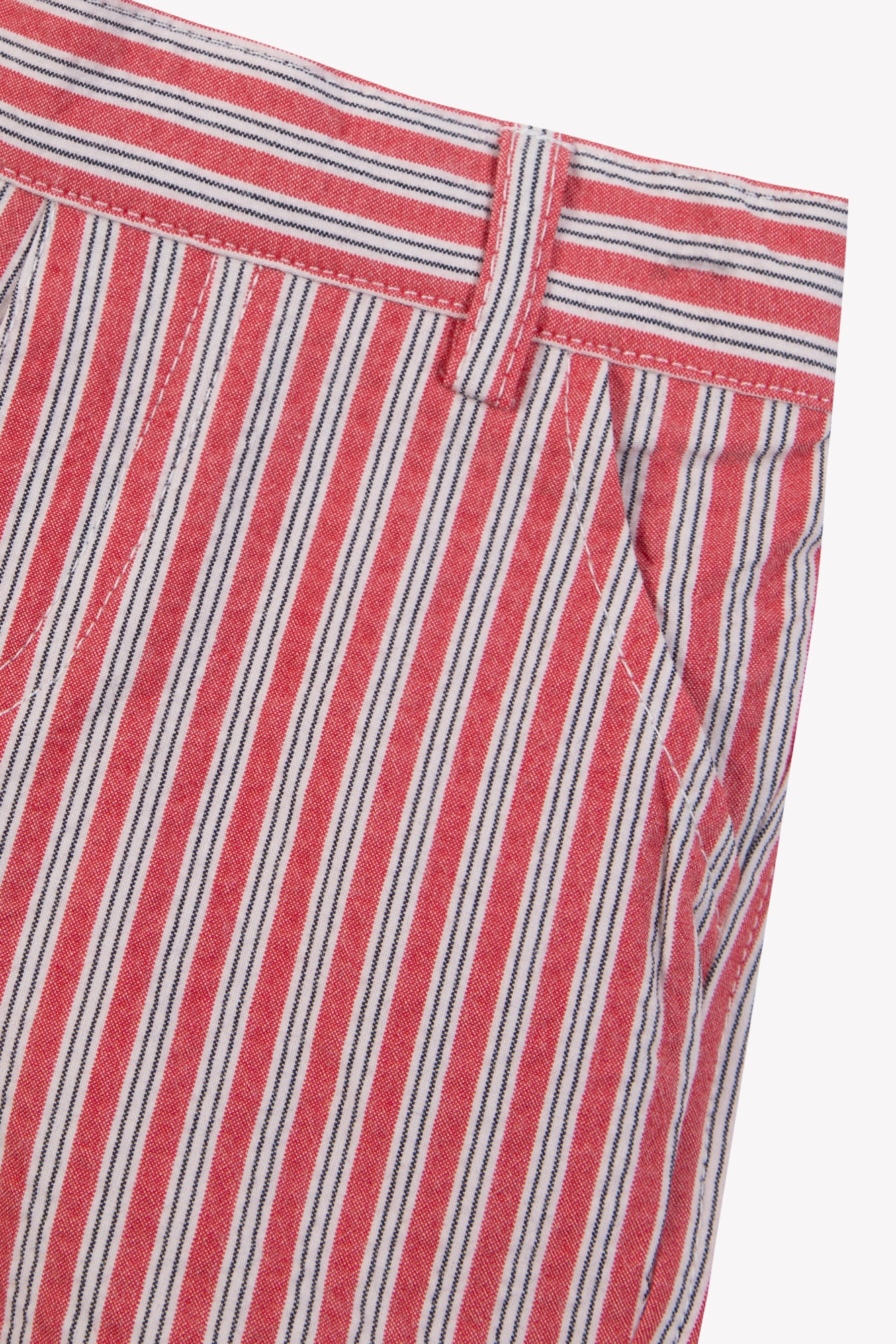 Short - Rouge coton rayures