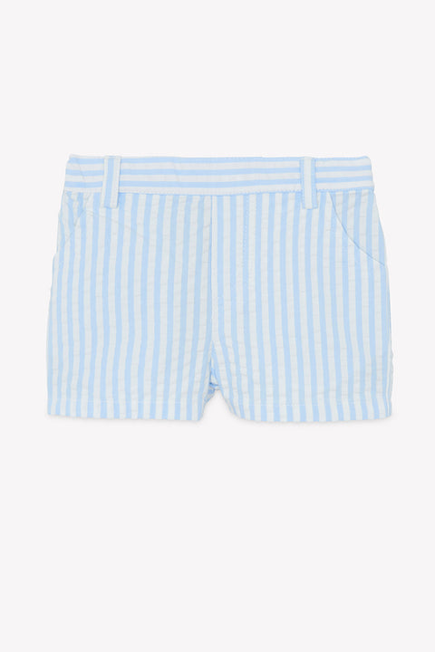 Short - Bleu nuage coton rayures - Image principale