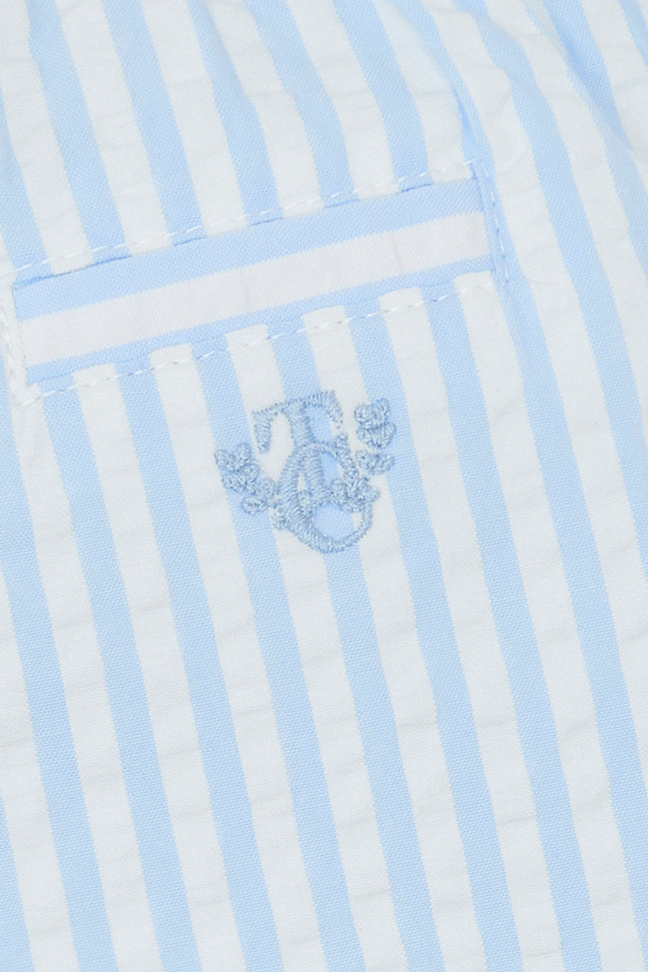 Short - Bleu nuage coton rayures