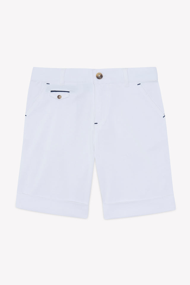 Pantaloncino - Bianco cotone marino - Image principale