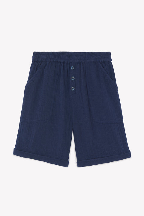 Short - Marine ourlet coton - Image principale