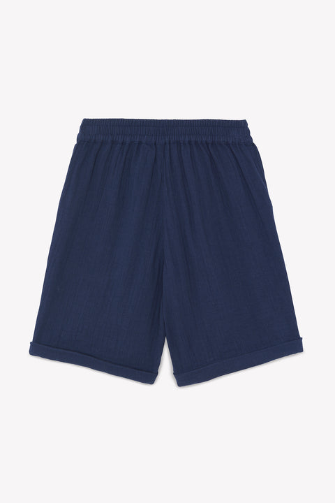 Short - Marine ourlet coton - Image principale