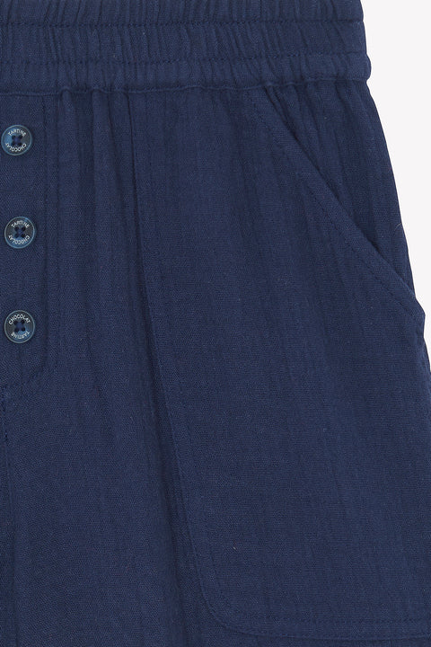 Short - Marine ourlet coton - Image principale