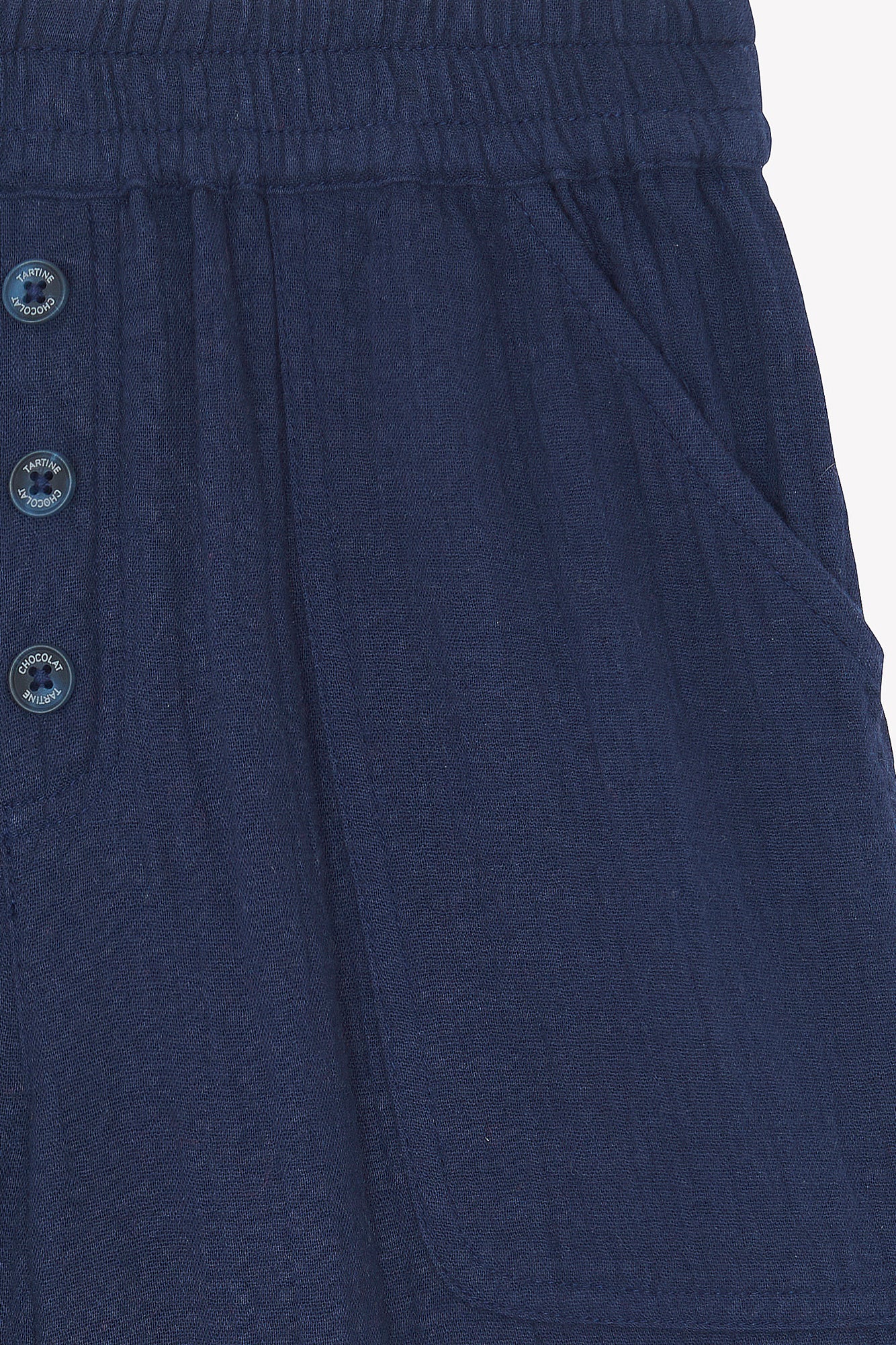 Short - Marine ourlet coton