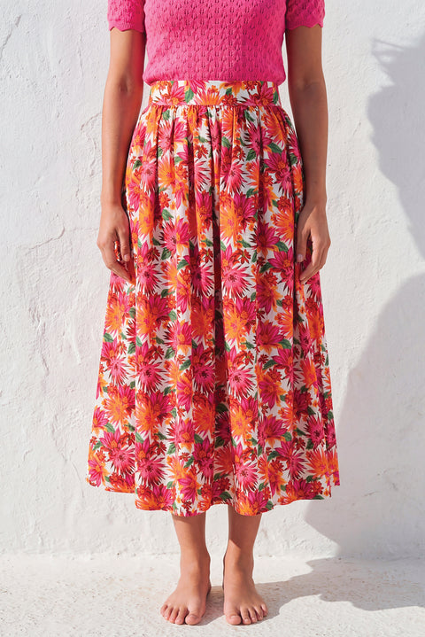 Falda Mujer - Algodón Estampado florido - Image principale
