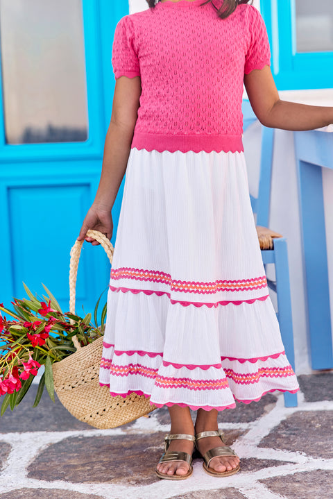 Skirt - White two-tone croquet - Image principale