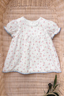 Kleid - Ecru Baumwollblumen